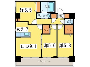 ｺﾛｰﾚ知事公館前の物件間取画像